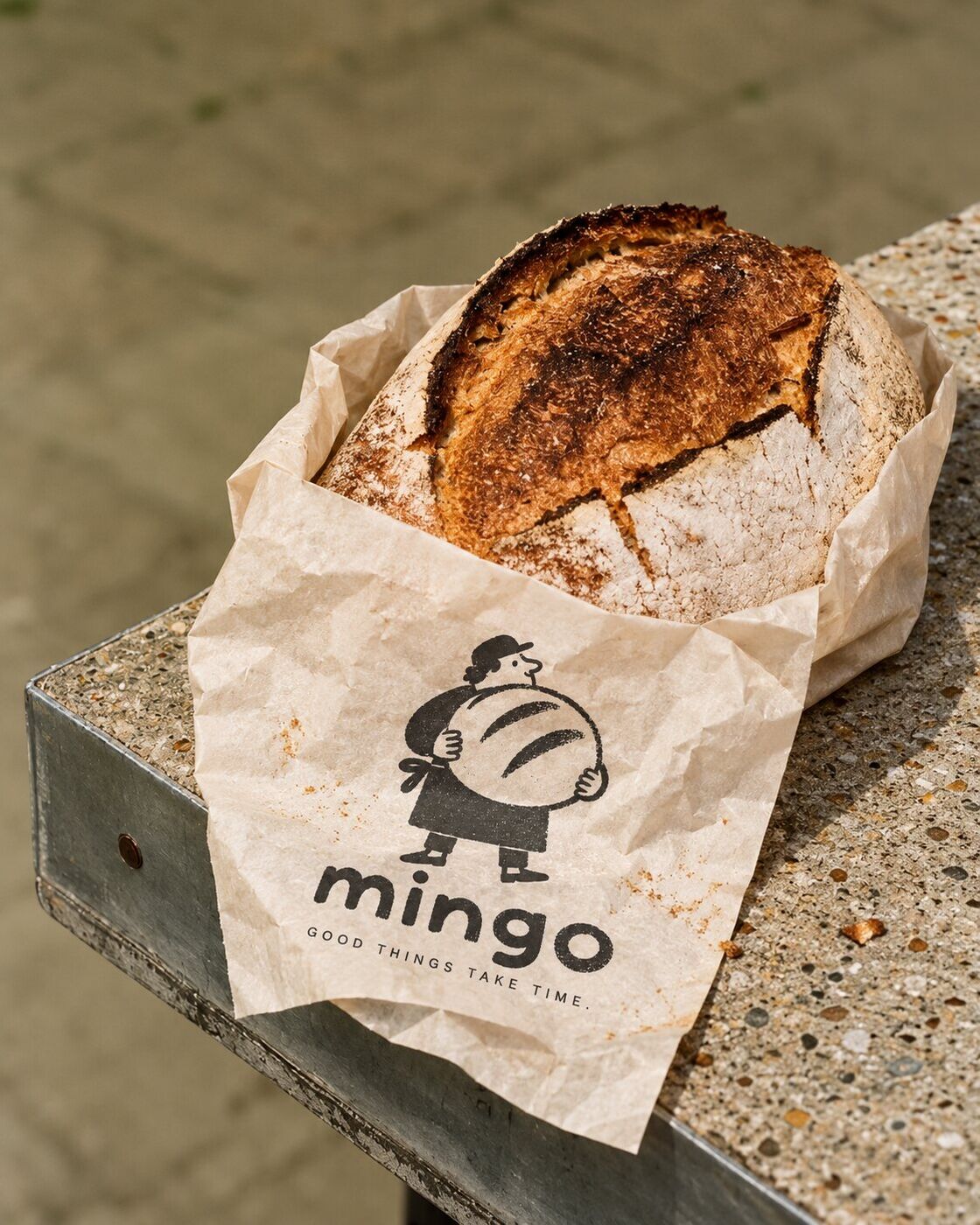 Sourdough loaf in Mingo paper