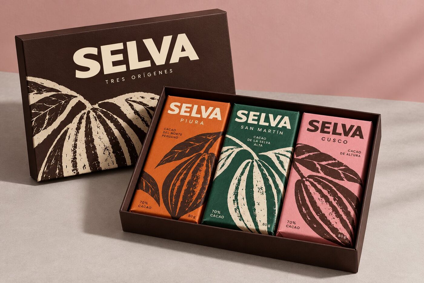 Selva gift box with three origin bars
