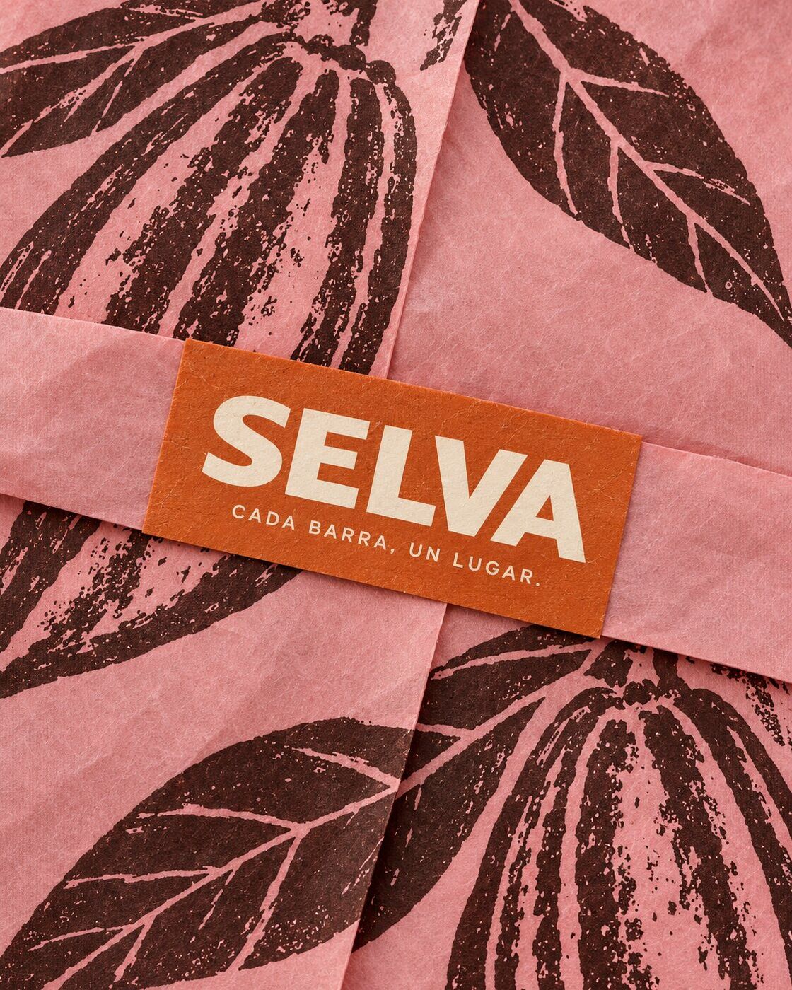 Tissue paper with cacao print and Selva seal